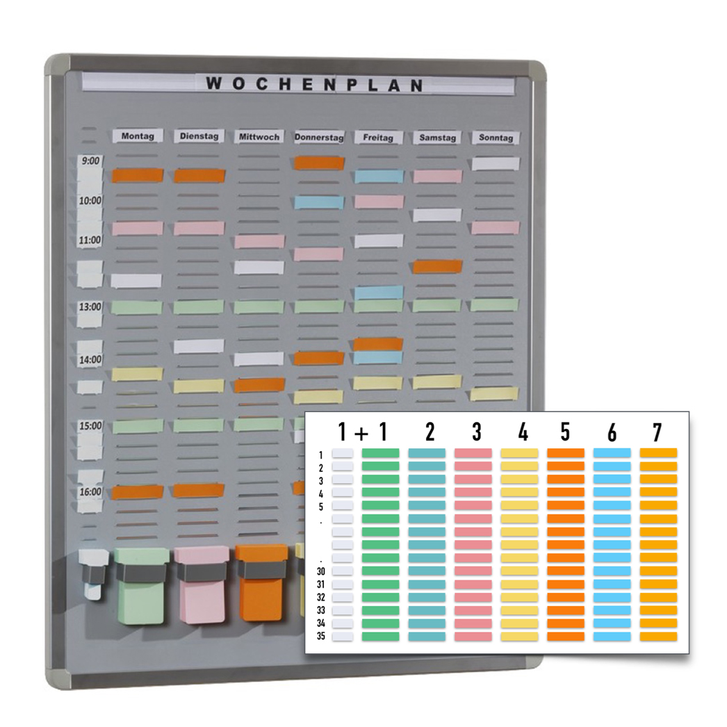 T-Card Systemtafel - 35 Einsteckfächer + Zubehör - 3 Größen