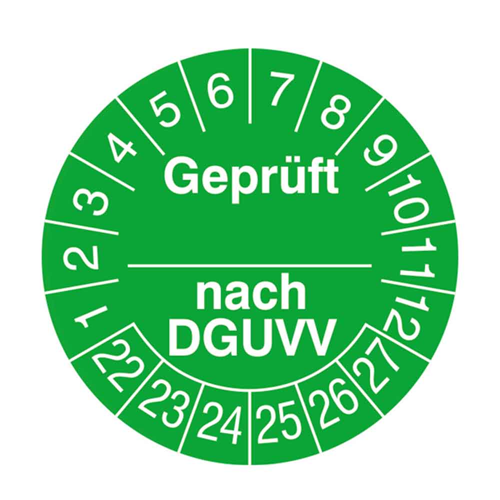 38-18-030-8-00-22-056-geprueft-nach-dguv-v-22-27-36606b Prüfplakette auf Rolle - Geprüft nach ... DGUVV
