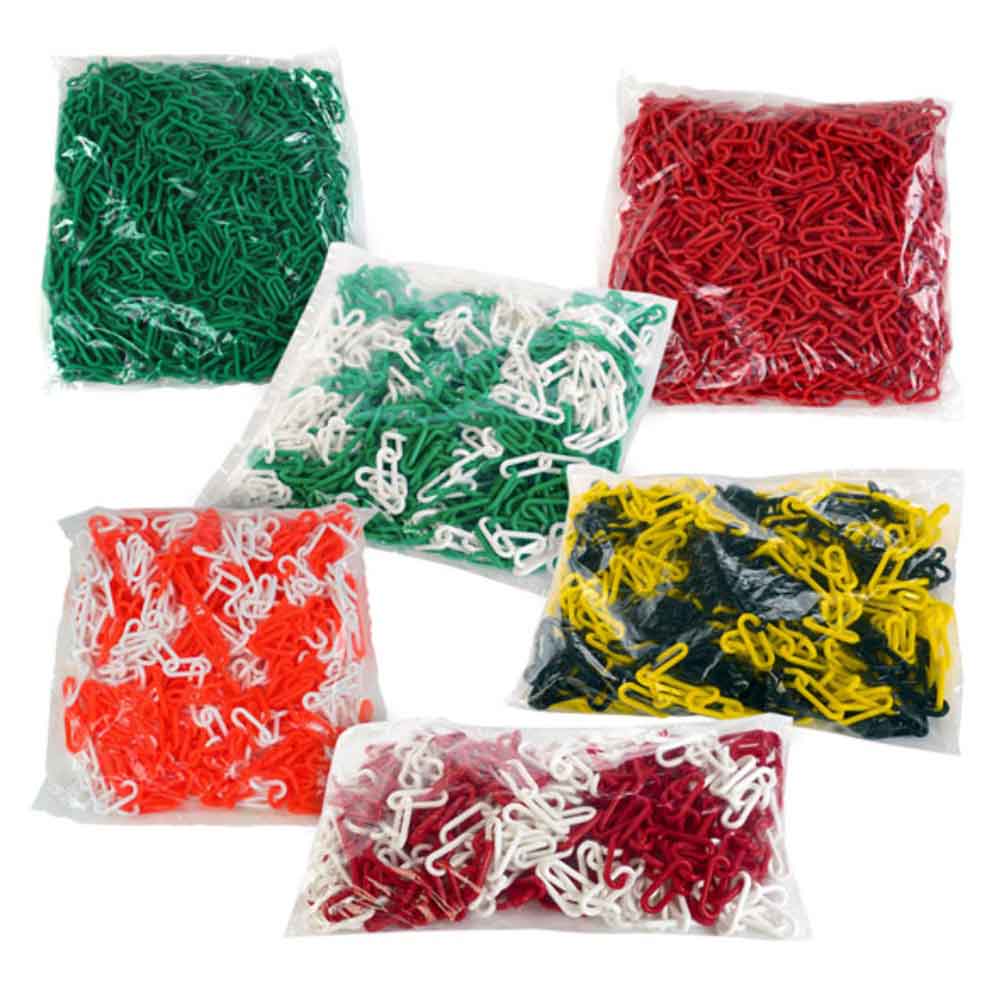 Absperrkette aus Kunststoff - Länge 25,0 m - in 6 bzw. 7 Farben Absperrkette aus Kunststoff - Länge 25,0 m - in 6 bzw. 7 Farben