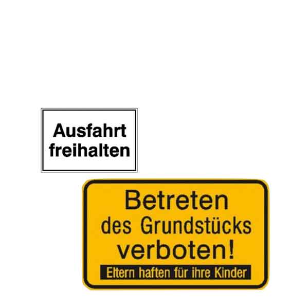 Hinweisschilder Grundbesitz Hinweisschilder Grundbesitz