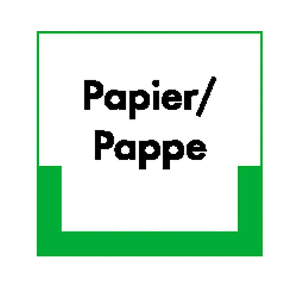Abfallkennzeichnung - Textschild - Papier / Pappe