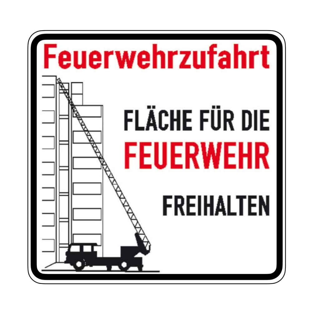 Brandschutzschild - Feuerwehrzufahrt Fläche für die Feuerwehr freihalten