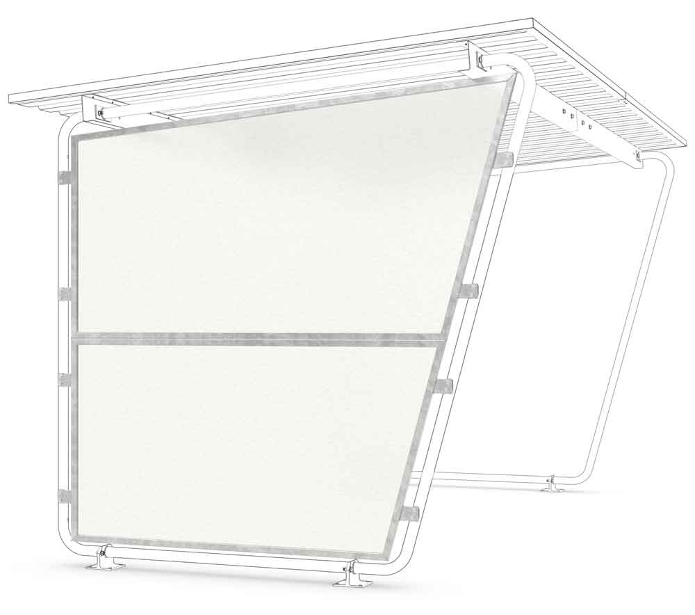 Materialüberdachung - Siegen Seitenwand - S14 / S16 / S17 / S18 / S19 - Transparent