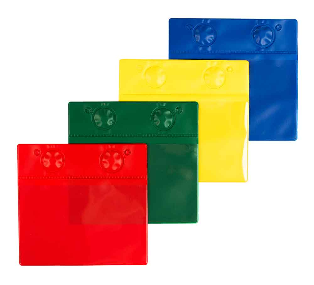 Magnet Taschen  aus PVC - DIN A6 quer - 4 Farben