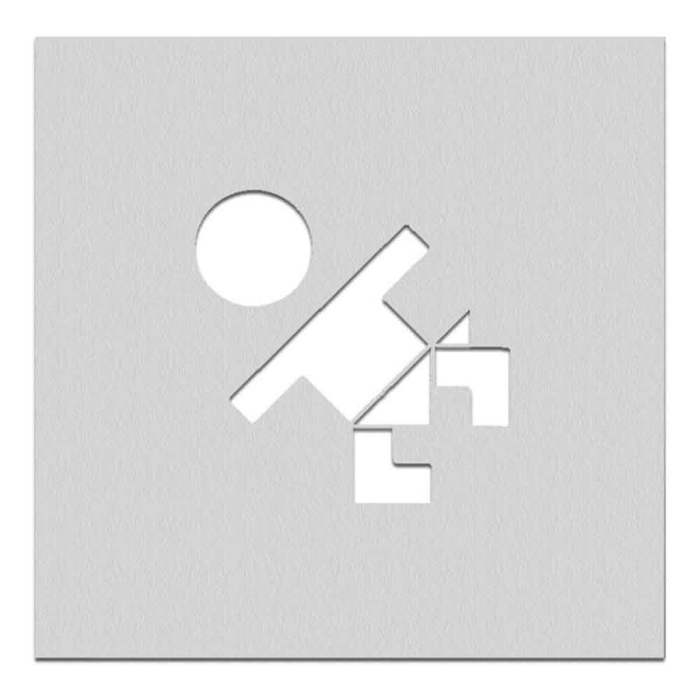 PHOS Türschild aus Edelstahl - verschiedene Symbole - selbstklebend