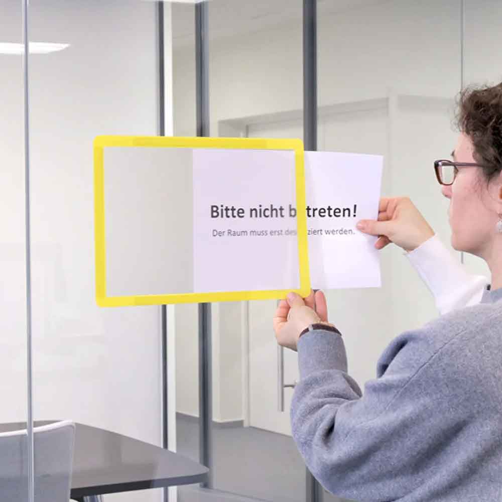 Universal-Informationsrahmen in 2 Größen und 7 Farben - wiederablösbar und wiedernutzbar