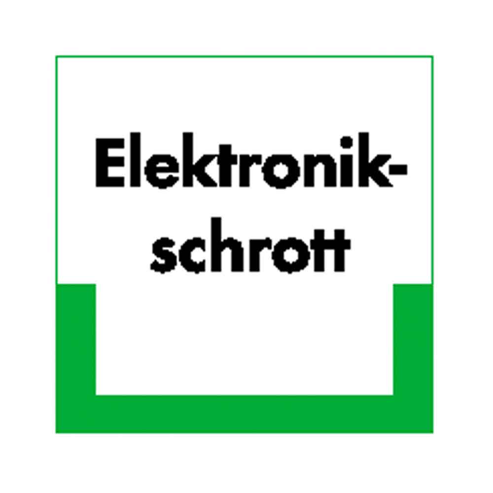 Abfallkennzeichnung - Textschild - Elektronikschrott