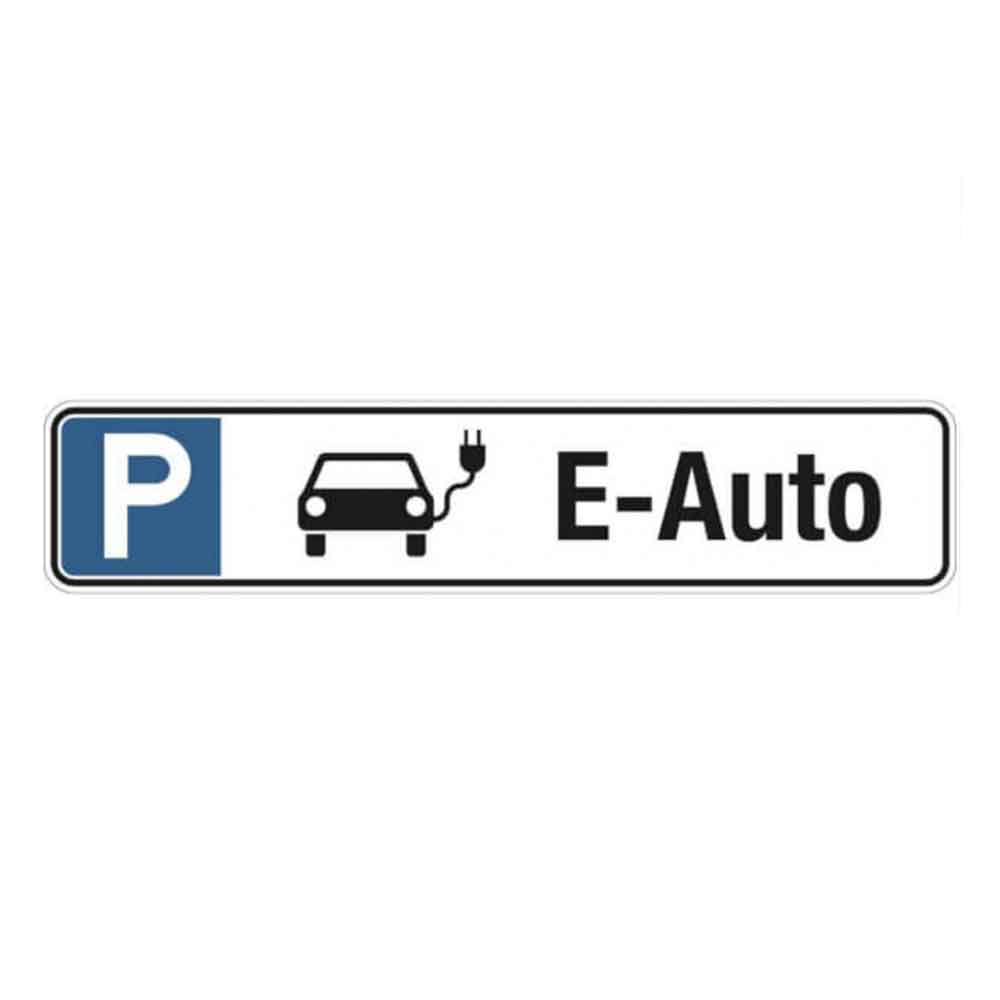 Parkplatzschild - Symbol: P - E-Auto
