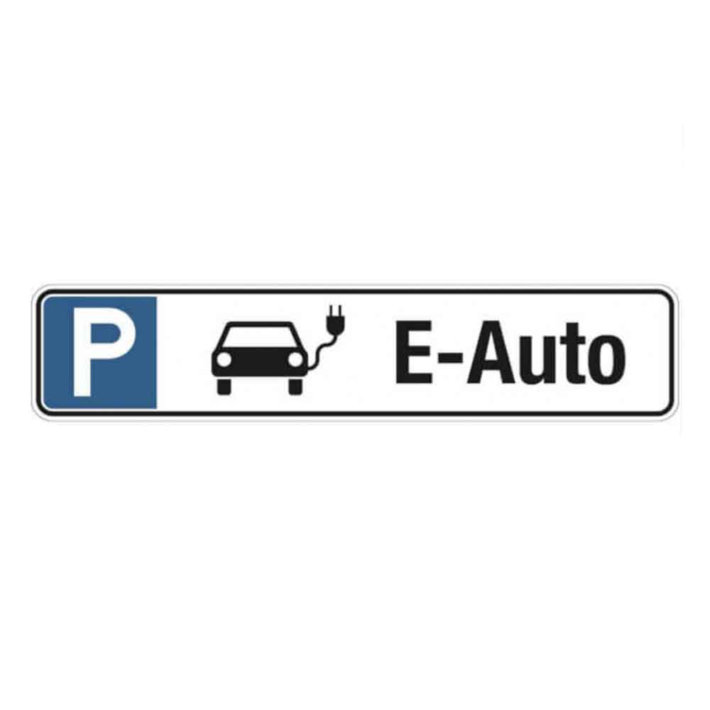 Parkplatzschild - Symbol: P - E-Auto Parkplatzschild - Symbol: P - E-Auto