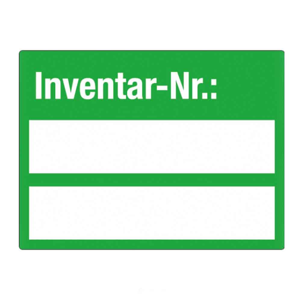 Inventar-Etikett - Inventar-Nr.: - Dokumentenfolie auf Rolle - mit 2 Beschriftungsfeldern