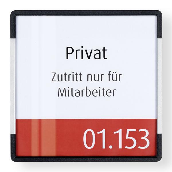 Signcode Wall Türschild - Kunststoffabdeckung und Alu-Rahmen - für Papiereinlagen