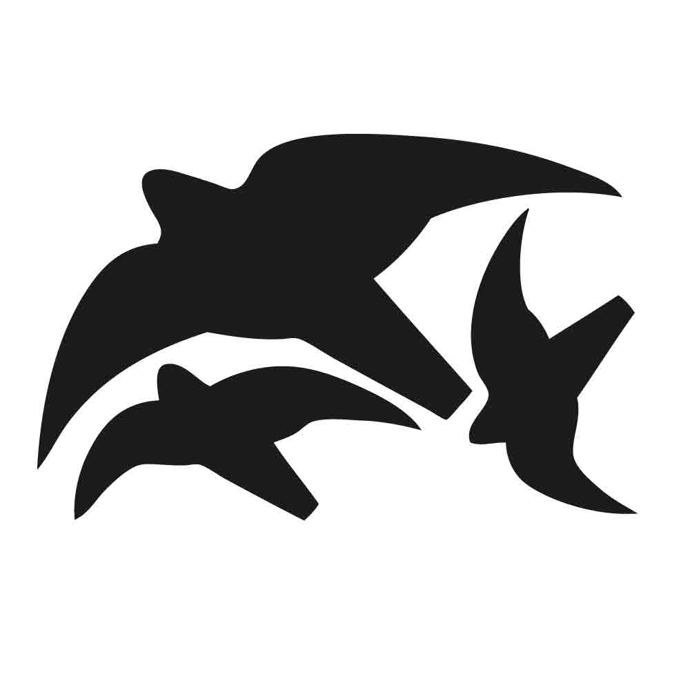30-99-100-1-00-01-010-vogelgruppe-schwarz-d99b10 Piktogramm Vögel - selbstklebend - Folie - Schwarz oder Weiss - in 2 Größen