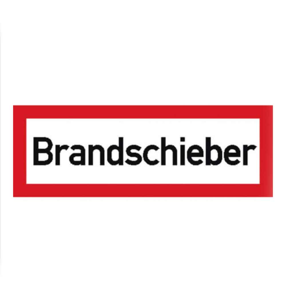 Hinweisschild für die Feuerwehr - Brandschieber Hinweisschild für die Feuerwehr - Brandschieber