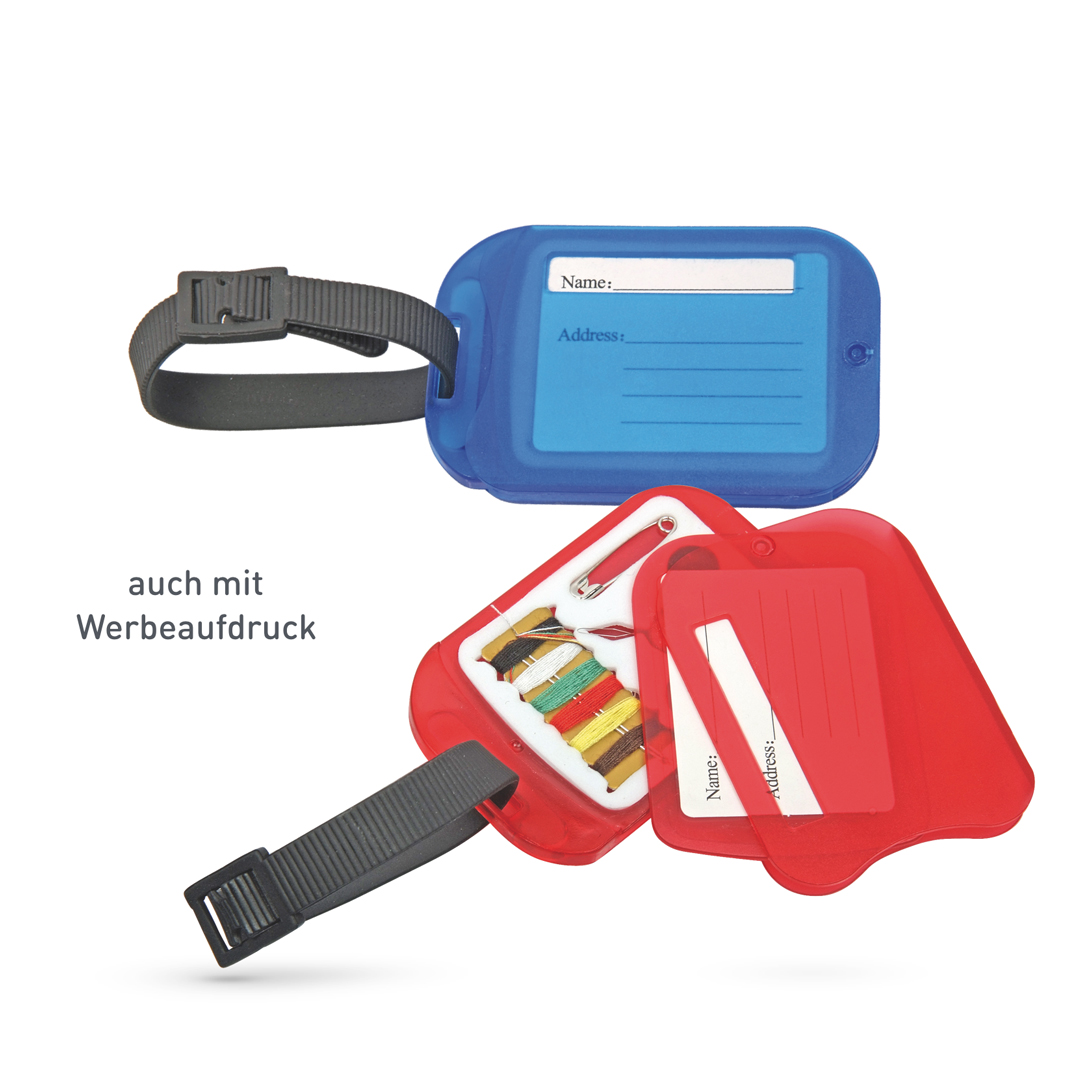 60-90-027-0-01-01-028-kofferanhaenger-werbeaufdruck-75c5e3 Kofferanhänger "SEAM" - mit integrierten Nähutensilien