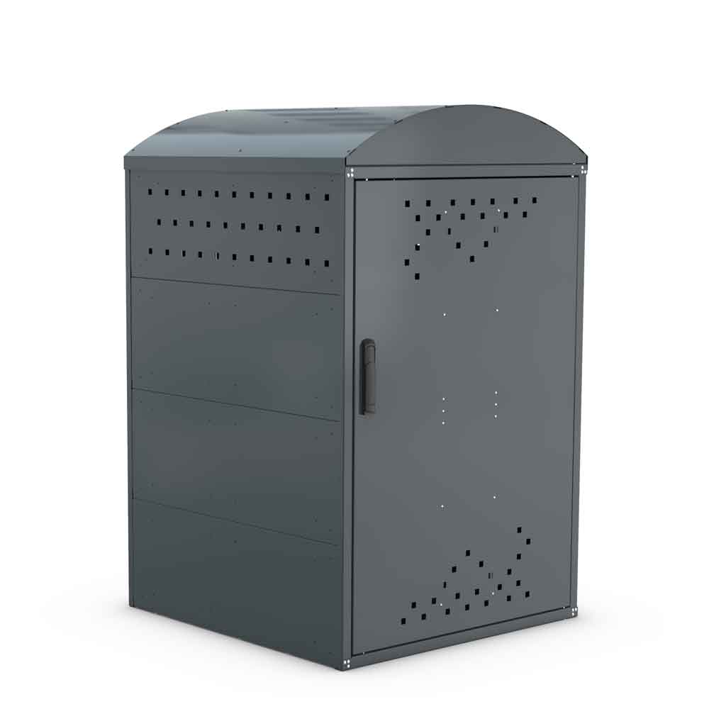 Rollatorbox B - Stahlblechkonstruktion mit Bogendach Rollatorbox B - Stahlblechkonstruktion mit Bogendach