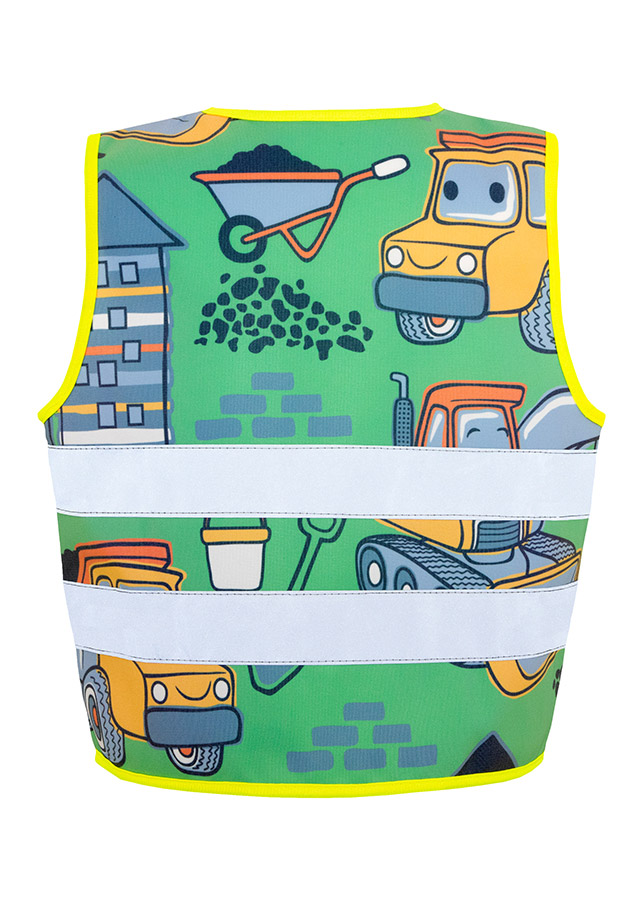 Korntex® Kinder Warnweste Action „Working Heroes“ - CO2 Neutral - Blau/Traktor - XS