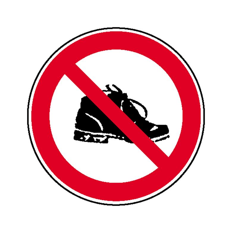 32-20-143-0-00-058-verbotsschild-schuhverbot-210971-9738ed Verbotsschild - Schuhverbot