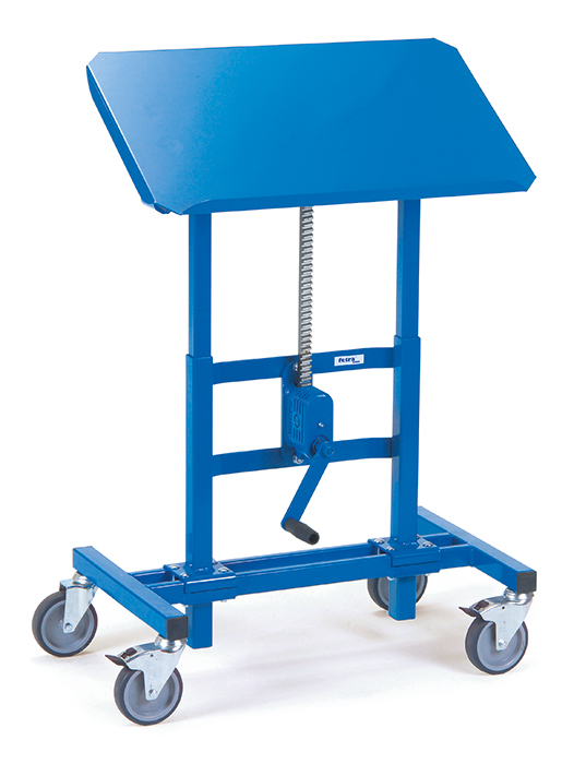 3285-04e705 Materialständer - Ladefläche L 750 x B 450 mm - Höhenverstellbar 655 - 1025 mm - Zahnstangengewinde