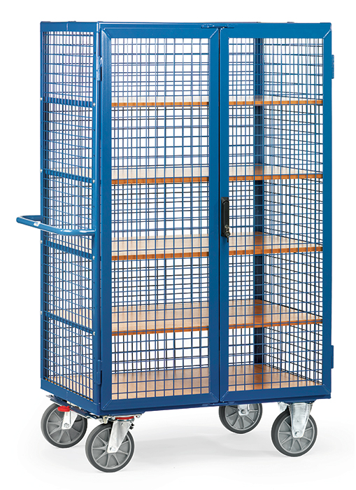 5392-d244d4 Kastenwagen mit Gitterwänden - 5 Ladeflächen - Treibriegelverschluss - Tragkraft 750 kg