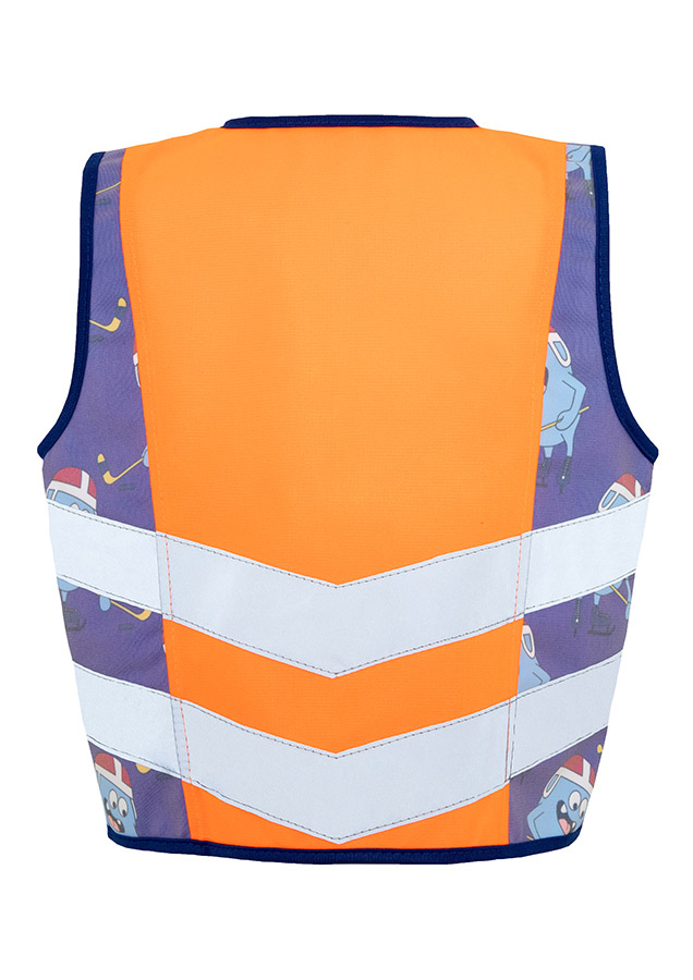 Korntex® Kinder Warnweste Action „Working Heroes“ - CO2 Neutral - Blau/Traktor - XS