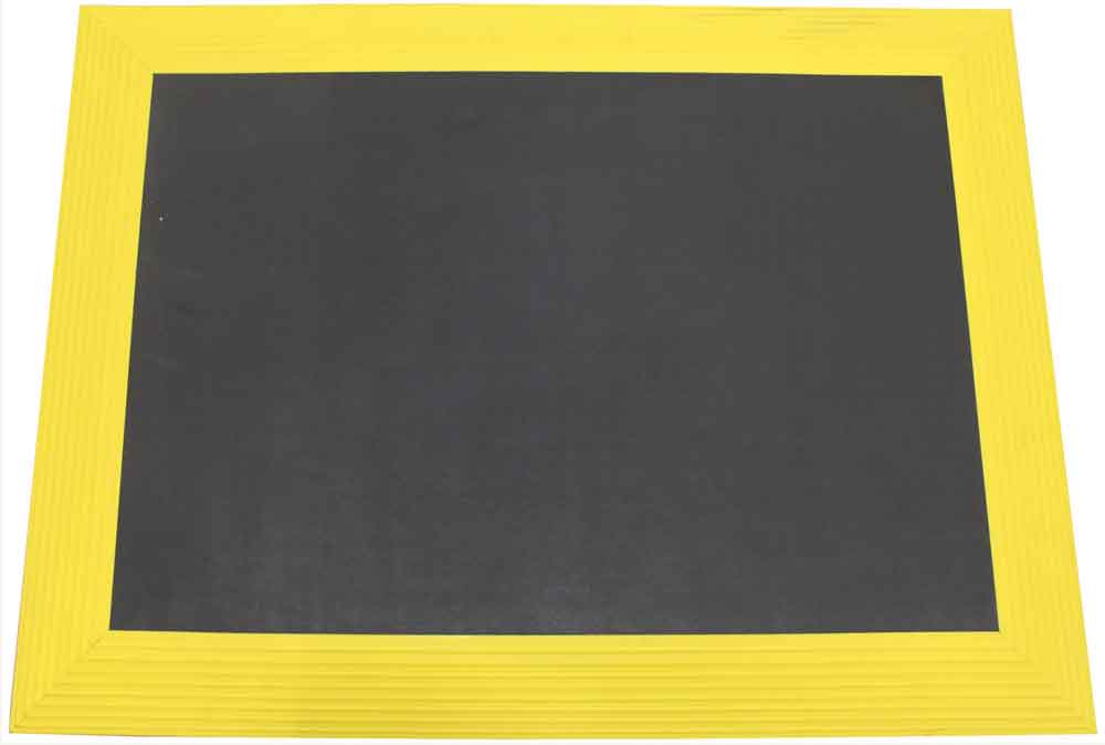 Arbeitsplatzmatte Ergomat XL Bubble Down + 9 cm gelbe Trittkante - 90 x 90 cm bis 90 x 900 cm