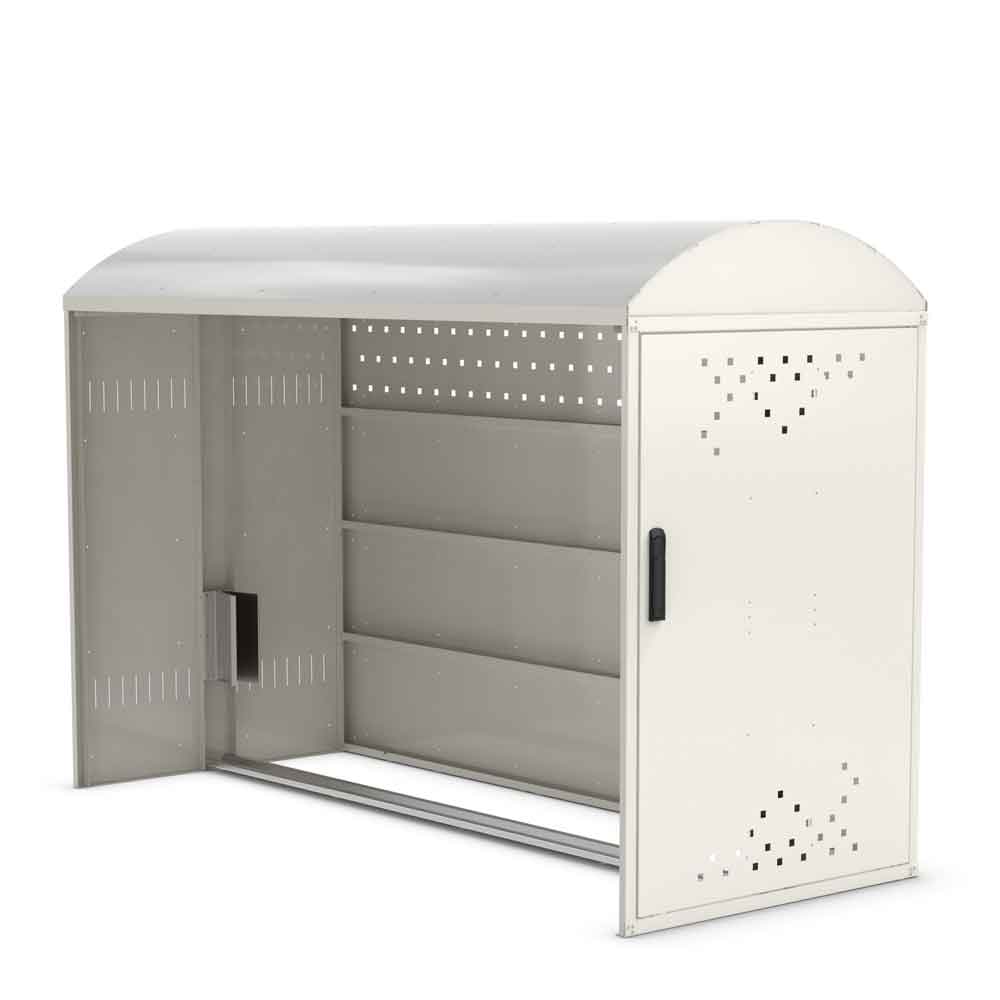 Fahrradgarage BikeBox 1 B - Anbausatz ohne oder mit 1 Seitenwand - RAL Farbe nach Wahl