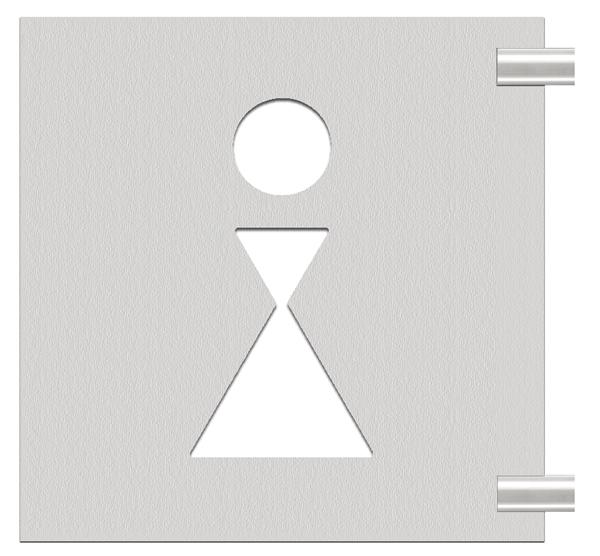 40-20-336-0-00-058-schilder-aus-edelstahl-fahnenschild-symbol-dame-pk1303-y-01-3a4a31 Fahnenschilder aus Edelstahl - Toilettenbeschilderung - verschiedene Symbole
