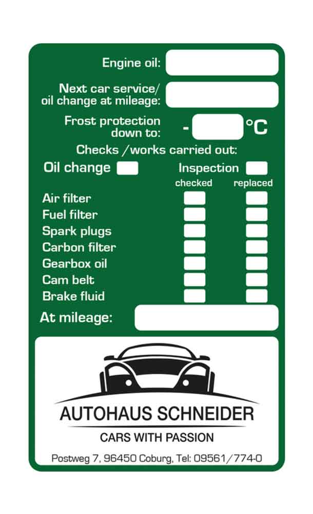 Kundendienst-Aufkleber - 60 x 100 mm - mit Wunschdesign Kundendienst-Aufkleber - 60 x 100 mm - mit Wunschdesign