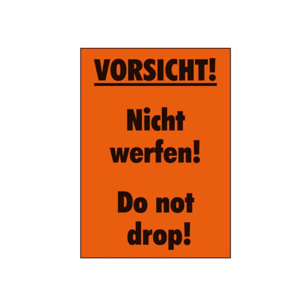 Verpackungsetikett - Text: Vorsicht! Nicht werfen! ... Verpackungsetikett - Text: Vorsicht! Nicht werfen! ...