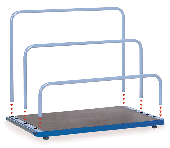 4363_3-2bbb99 Plattenständer - geeignet für Einsteckbügel - in 2 Größen - Tragkraft 1200 kg