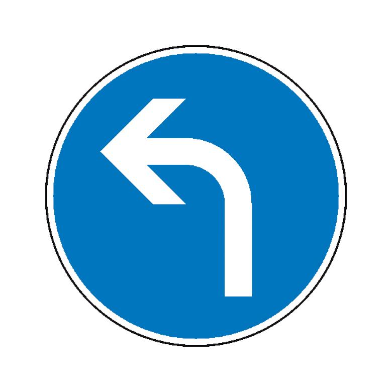 Verkehrszeichen - StVO - Vorgeschriebene Fahrtrichtung links - 2 Größen