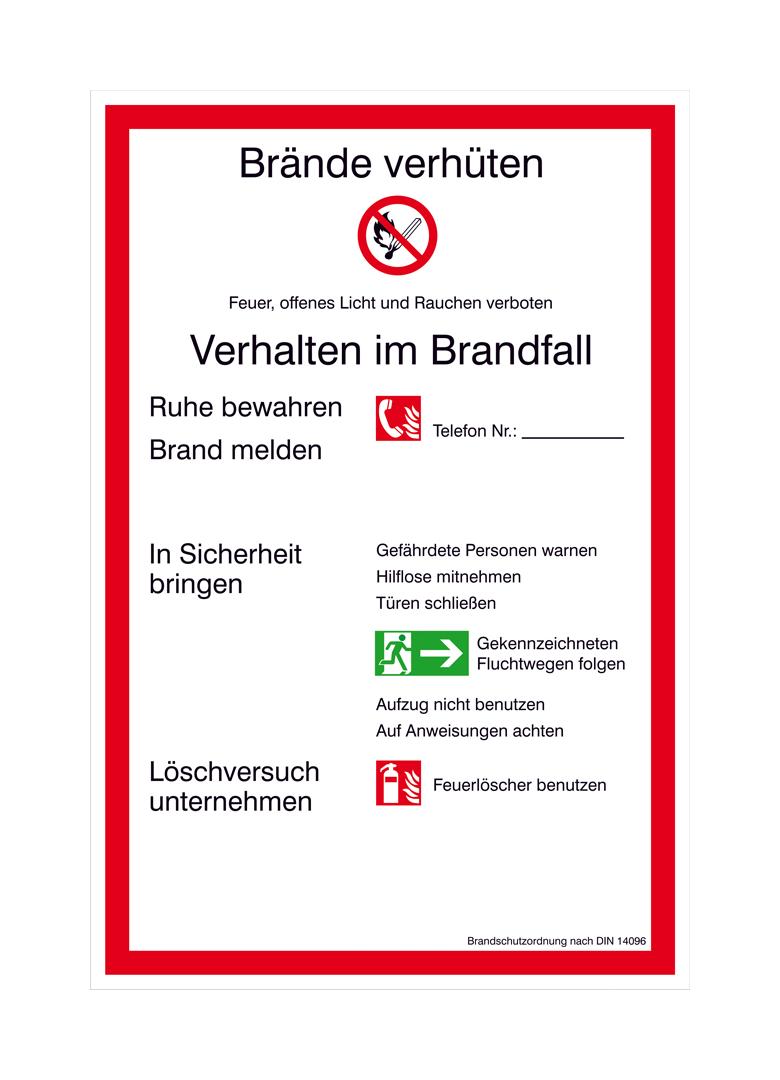 Aushang - Brandschutzordnung Teil A - BRD und Landkreis München