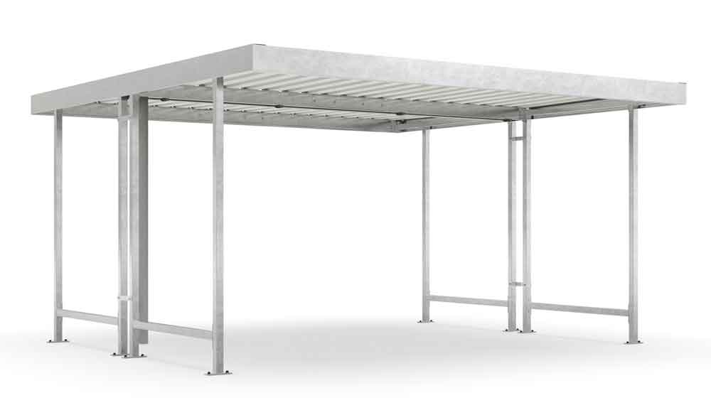 Materialüberdachung Leipzig L44 - als Bausatz - in Silber Materialüberdachung Leipzig L44 - als Bausatz - in Silber