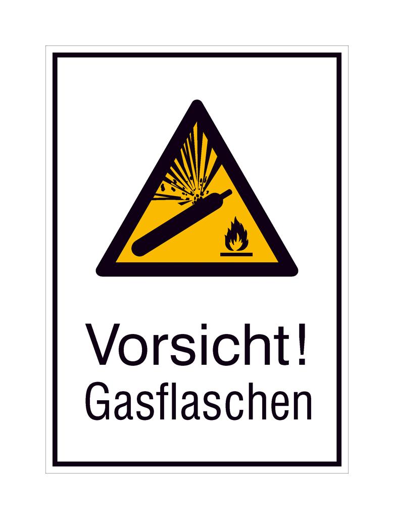 Warn-Kombischild - Vorsicht! Gasflaschen