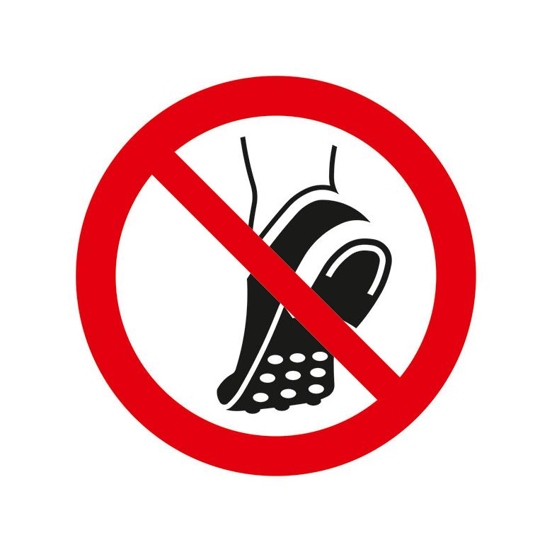Verbotsschild - Metallbeschlagenes Schuhwerk verboten
