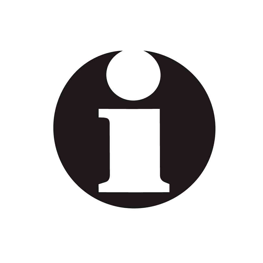 Piktogramm Symbol Info i  - selbstklebend - Folie - Schwarz oder Weiss - 2 verschiedene Höhen
