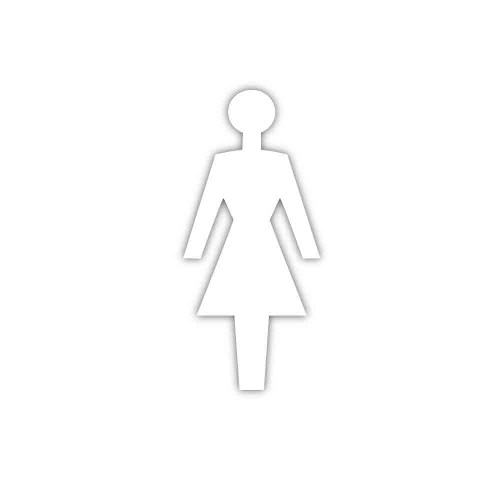 Piktogramm Toilette - Symbol Frau - selbstklebend - Folie - Schwarz oder Weiss - 2 verschiedene Höhen