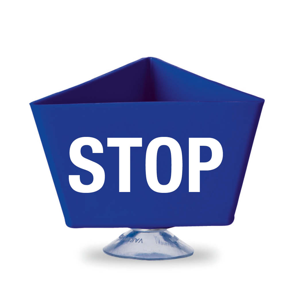leitzahltraeger-kunststoff-stop-saugnapf-blau-059ddf Kennzeichnungsträger - "STOP" - mit Saugnapf - 3 Farben