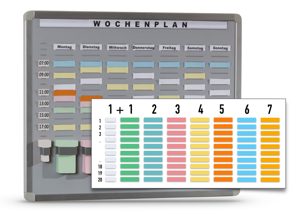 20-20-201-7-00-02-002-t-card-systemtafel-schema-197b50 T-Card Systemtafeln mit 20 Einsteckfächern + Zubehör