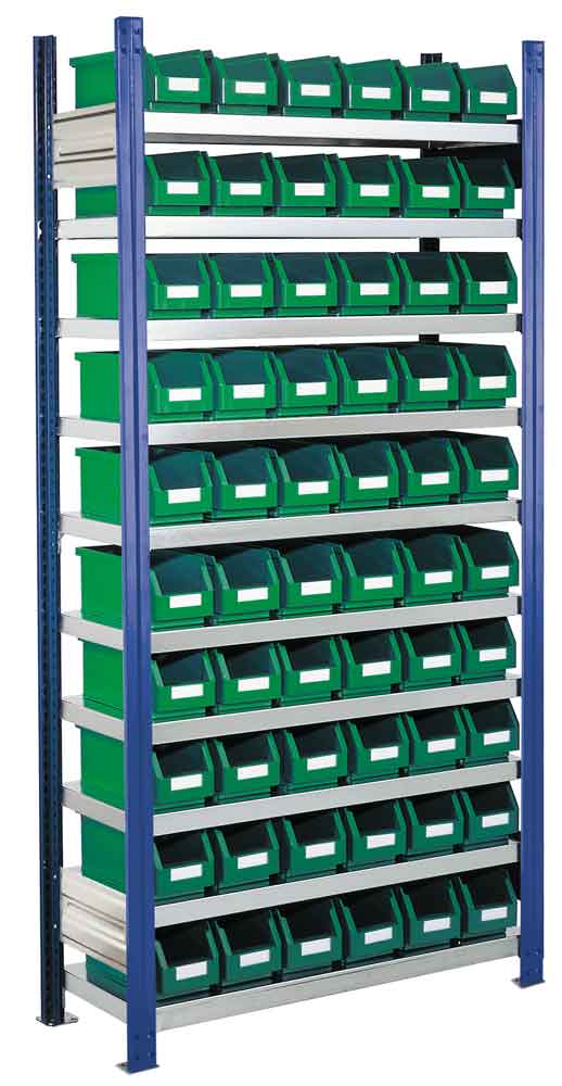 12-63-00-03-10-01-090-rasterplan-steckregal-modell-10-grundfeld-c33db9 RasterPlan® - Steckregal Modell 10 - komplett mit Lagersichtkästen - Grund- und Anbaufeld
