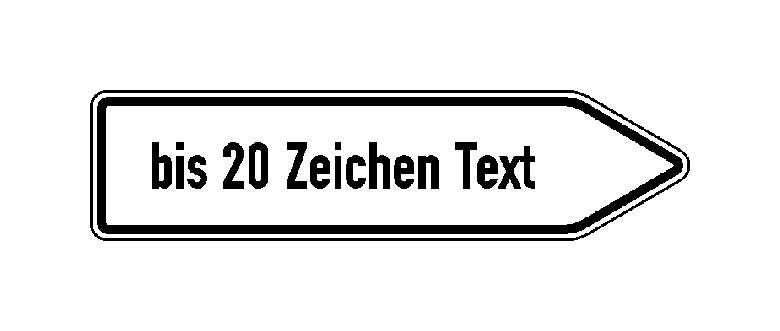 Verkehrszeichen - StVO - Wegweiser für innerörtliche Ziele - nach rechts- oder linksweisend - Text nach Wahl