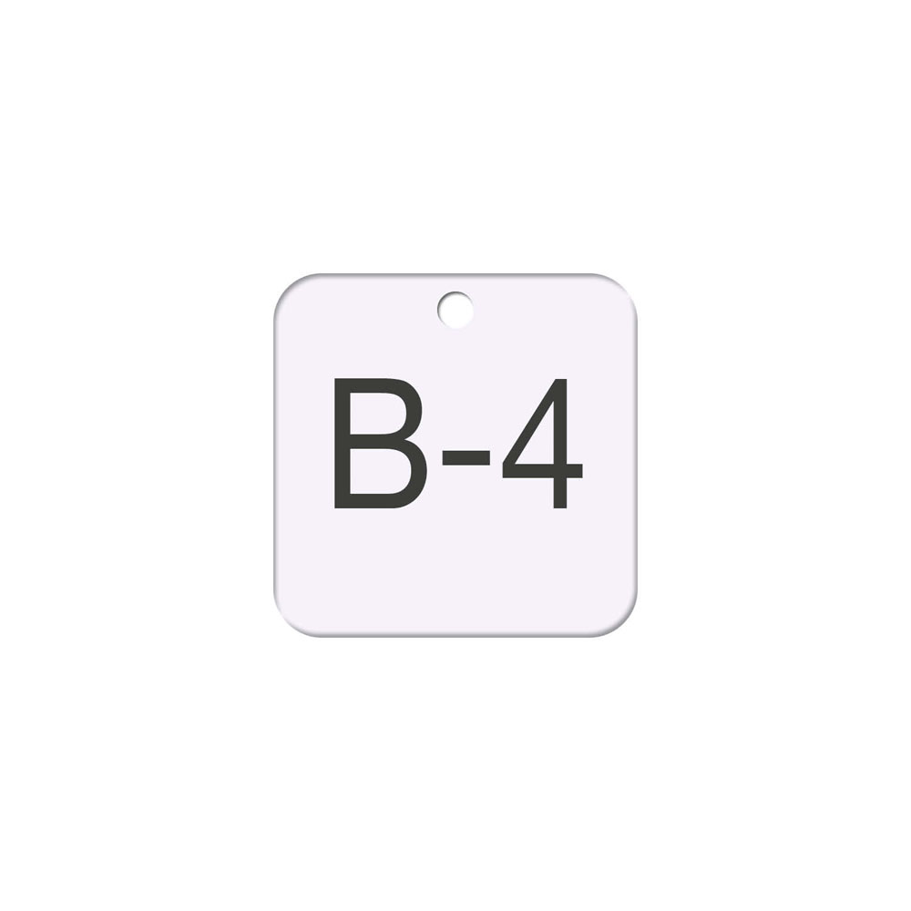 Schlüsselanhänger - Quadratform - Alu Silber matt - "Alpha-Numero" - mit Bohrung