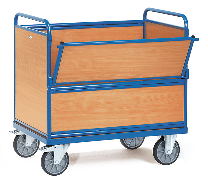 2872-968824 Holzkastenwagen - mit Stahlrohr-Aufbau - Baukasten-Ausführung - in 2 Größen - Tragkraft 600 kg