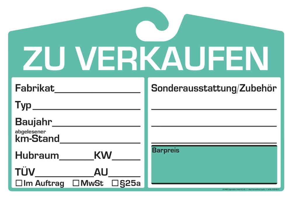 30-20-101-0-00-02-002-preisauszeichnung-fahrzeug-analog-gruen-36efab Verkaufsschild - Preisfeld Analog - 3 Farben