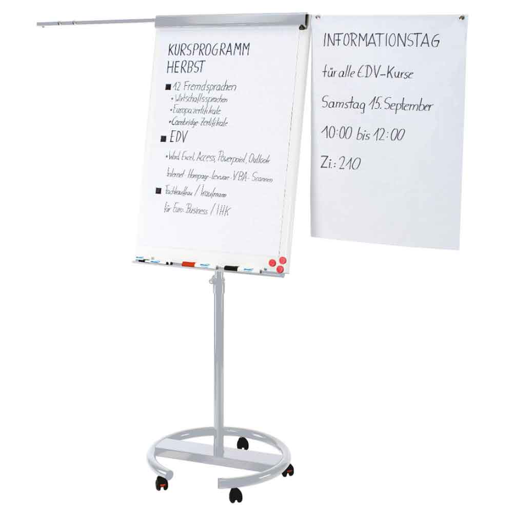 Flipchart fahrbar - stufenlos höhenverstellbar