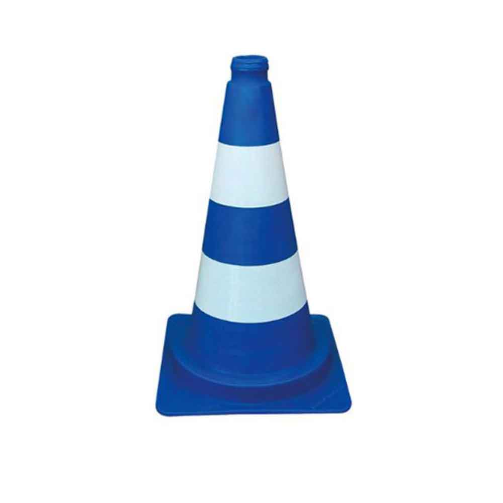 Leitkegel in einfacher Ausführung - Blau/Weiss - Höhe 50 cm