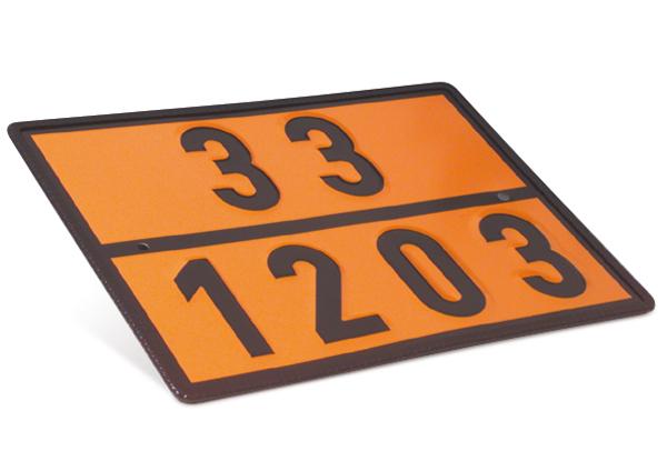 Warntafel - Gefahrgut - Einstofftafel - mit Kemler-Zahl und UN-Nummer nach Wahl