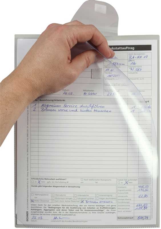 Auftrags-Schutzhülle "LIGHT" - DIN A4 - Schlüssel-Tasche Auftrags-Schutzhülle "LIGHT" - DIN A4 - Schlüssel-Tasche