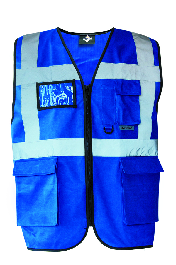 Korntex® Warnweste „Berlin“ - Multifunktional mit Taschen - Waldgrün/Signal-Gelb - XXL
