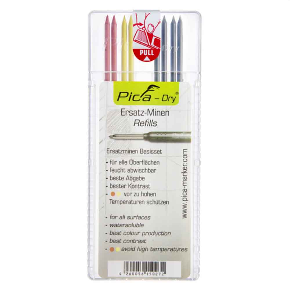 Pica Dry Minen-Set Basis, Graphit, Spezial - Ersatzminen für Pica Dry Longlife Automatic Pen Pica Dry Minen-Set Basis, Graphit, Spezial - Ersatzminen für Pica Dry Longlife Automatic Pen